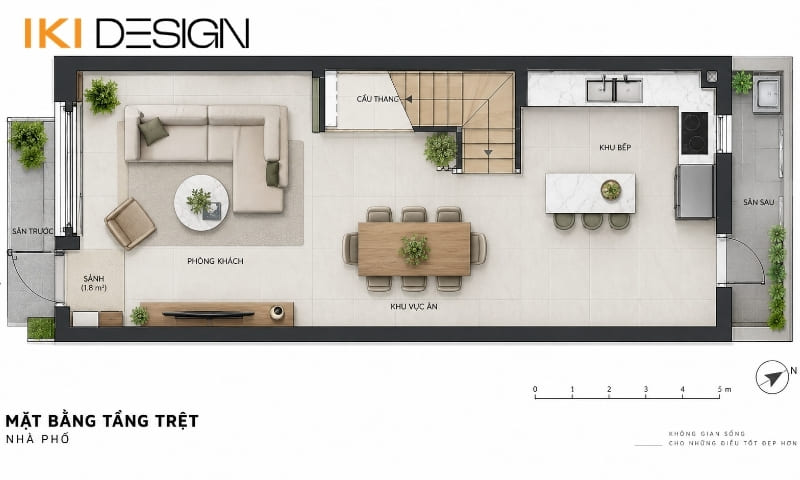 Mặt bằng bố trí nhà phố diện tích nhỏ 30-40m2