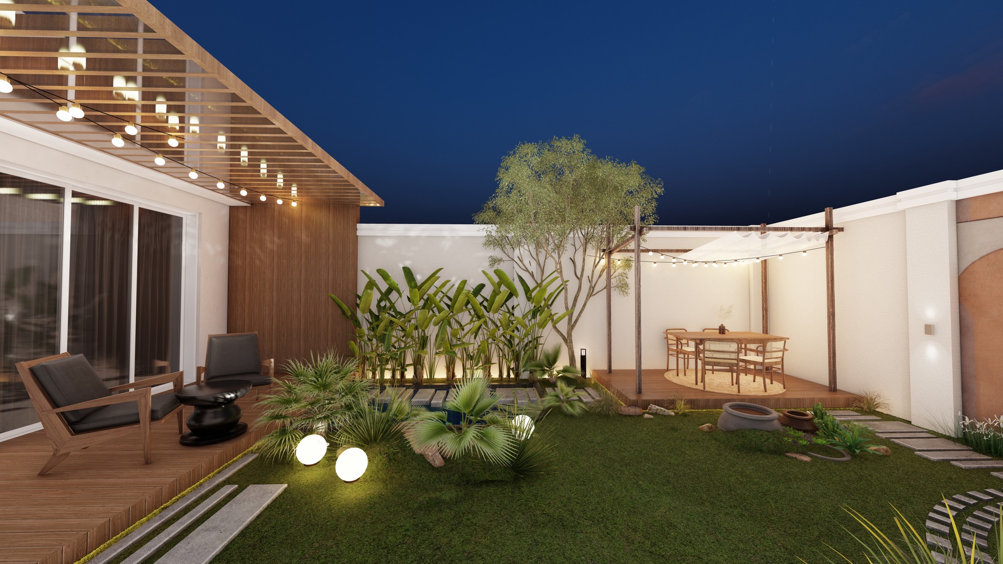 thiết kế nhà vườn rộng rãi ở Nha Trang