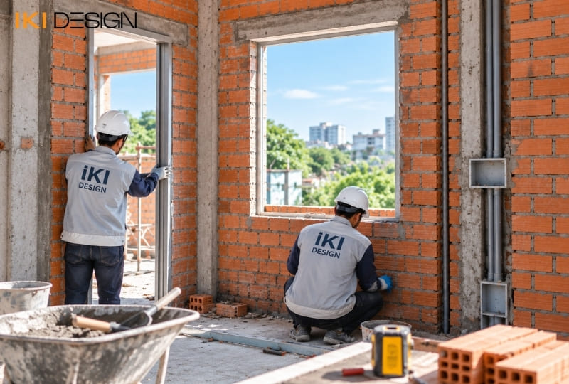Thi công vị trí cửa đi, cửa sổ và ô chờ kỹ thuật Thi công vị trí cửa đi, cửa sổ và ô chờ kỹ thuật