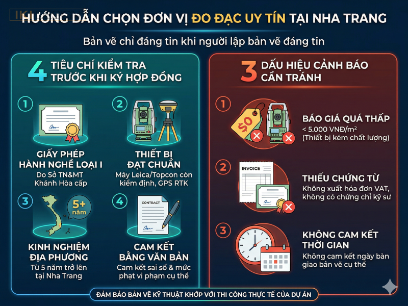 Bạn cần nắm rõ 4 tiêu chí và 3 dấu hiệu để chọn đơn vị đo đạc uy tín tại Nha Trang Bạn cần nắm rõ 4 tiêu chí và 3 dấu hiệu để chọn đơn vị đo đạc uy tín tại Nha Trang