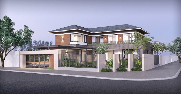Biệt thự 2 mặt tiền hiện đại – Modern