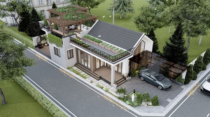 Biệt thự 2 mặt tiền 1 tầng – nhà vườn