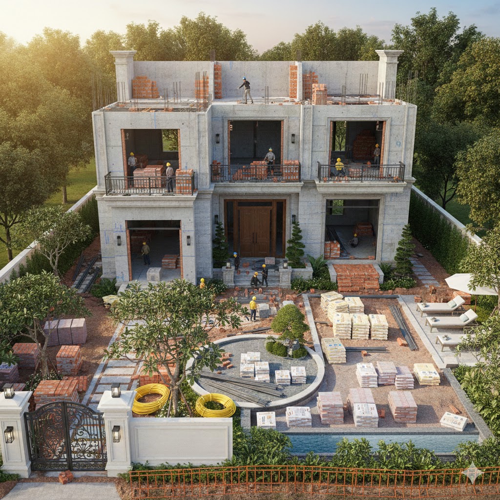 Những lưu ý khi thiết kế và thi công biệt thự 2 tầng tân cổ điển Những lưu ý khi thiết kế và thi công biệt thự 2 tầng tân cổ điển
