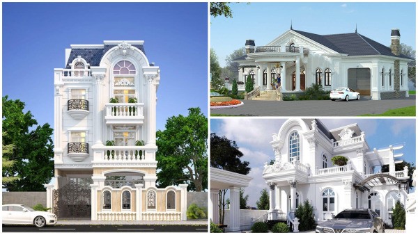 Mẫu biệt thự Châu Âu 1 tầng, 2 tầng, 3 tầng