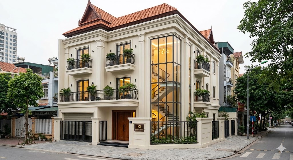 Biệt thự phố tân cổ điển 3 tầng kiểu Pháp