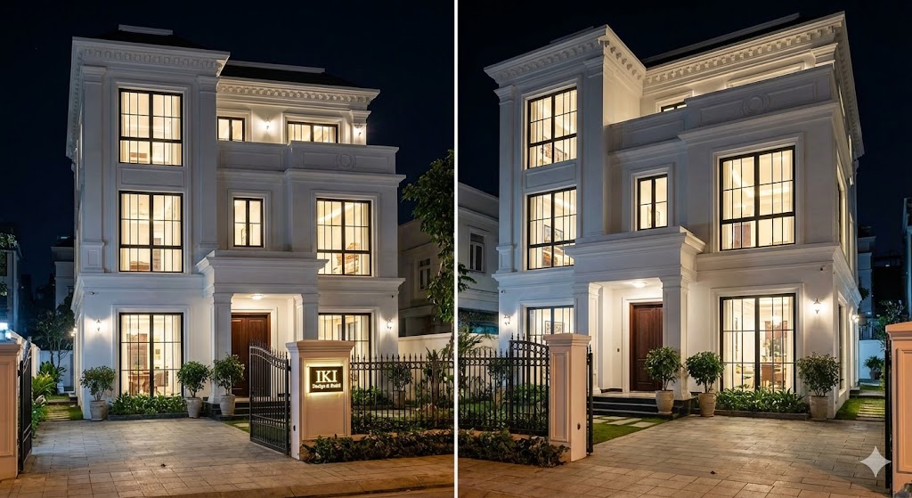 Mẫu biệt thự tân cổ điển 3 tầng kiểu Pháp 3 phòng ngủ