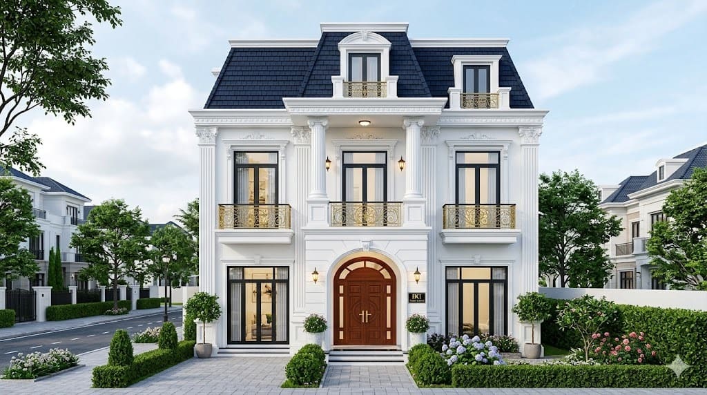 Biệt thự mini 3 tầng kiểu Pháp