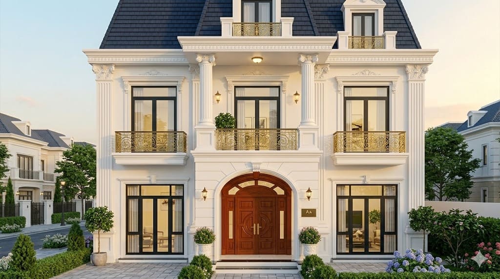 Biệt thự mini 3 tầng kiểu Pháp