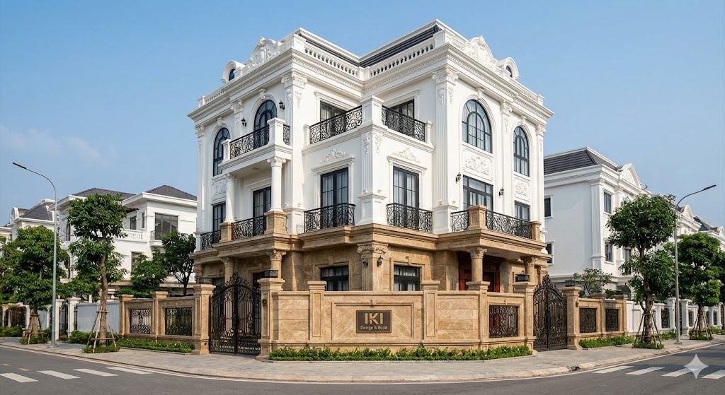 Biệt thự 3 tầng kiểu Pháp 2 mặt tiền đẳng cấp