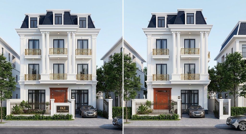 Biệt thự mini 3 tầng kiểu Pháp