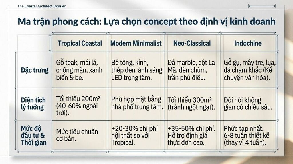 Các phong cách thiết kế nhà hàng phù hợp với Nha Trang Các phong cách thiết kế nhà hàng phù hợp với Nha Trang