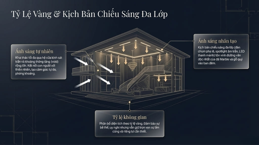 Không gian rộng lớn và nghệ thuật sắp đặt ánh sáng đỉnh cao Không gian rộng lớn và nghệ thuật sắp đặt ánh sáng đỉnh cao