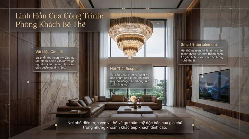 Thiết kế nội thất phòng khách biệt thự Luxury Thiết kế nội thất phòng khách biệt thự Luxury