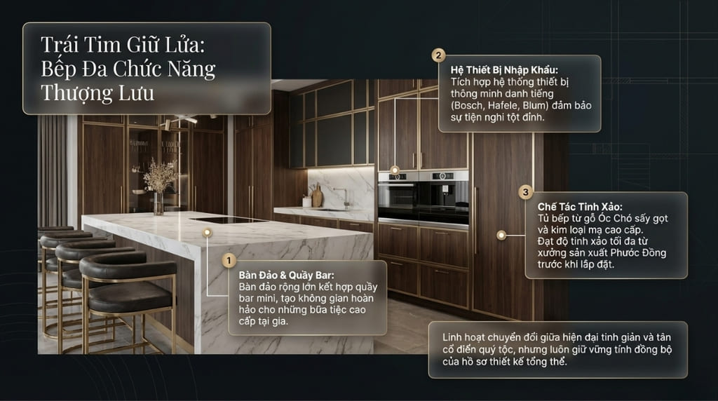 Thiết kế nội thất phòng bếp biệt thự Luxury Thiết kế nội thất phòng bếp biệt thự Luxury