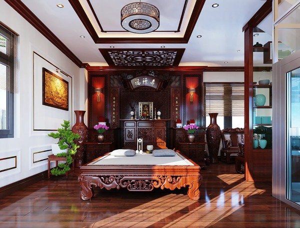Mẫu thiết kế phòng thờ – sinh hoạt chung