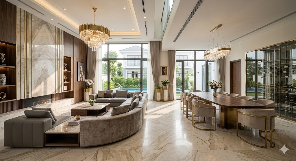Thiết kế biệt thự song lập phong cách Modern Luxury cao cấp Thiết kế biệt thự song lập phong cách Modern Luxury cao cấp