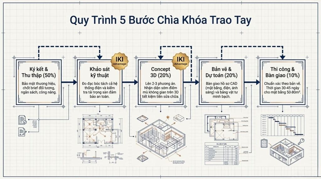 Quy trình thiết kế showroom tại IKI Design Nha Trang Quy trình thiết kế showroom tại IKI Design Nha Trang