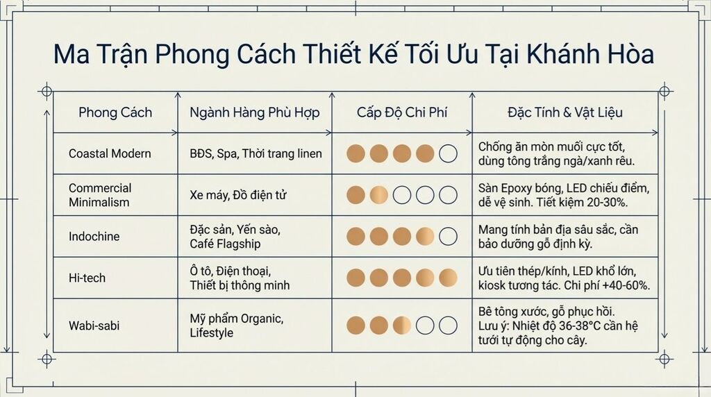 Các phong cách thiết kế showroom Nha Trang phổ biến Các phong cách thiết kế showroom Nha Trang phổ biến