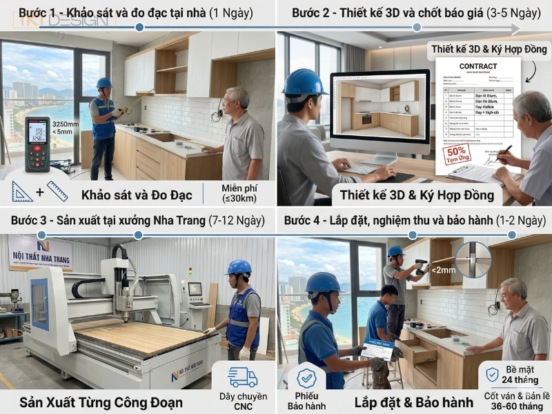 Quy trình thi công tủ bếp chuẩn 5 bước trong 10 – 20 ngày Quy trình thi công tủ bếp chuẩn 5 bước trong 10 – 20 ngày