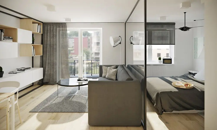 Căn hộ 45m2 2 phòng ngủ phong cách Minimalism tối giản