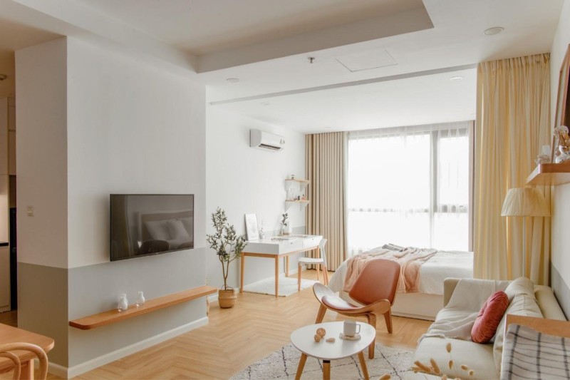 Mẫu thiết kế căn hộ studio 30m2 phong cách Vintage