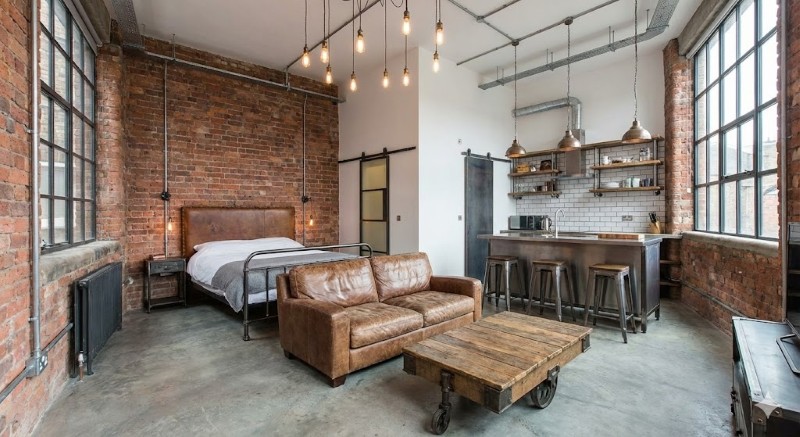 Mẫu thiết kế căn hộ studio 30m2 phong cách Industrial