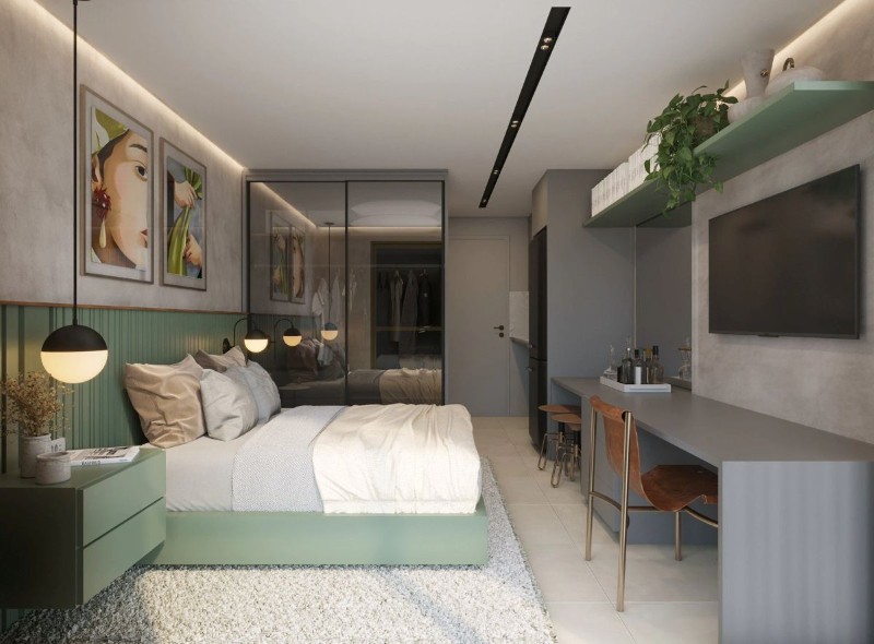 Thiết kế cho phòng ngủ căn hộ studio 30m2