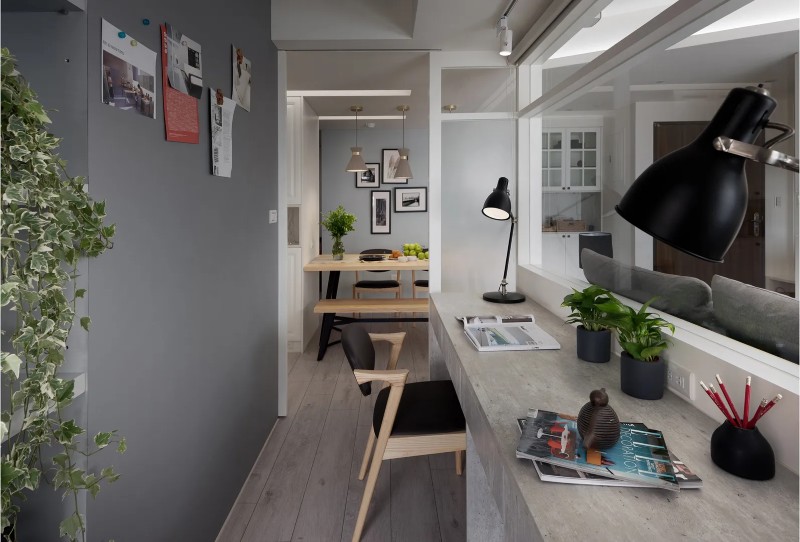 Thiết kế góc làm việc cho căn hộ studio 30m2
