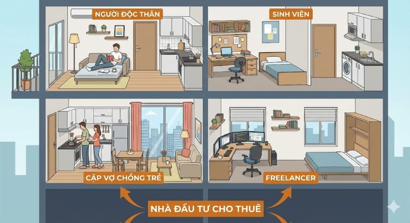 Các đối tượng phù hợp lựa chọn căn hộ studio 30m2