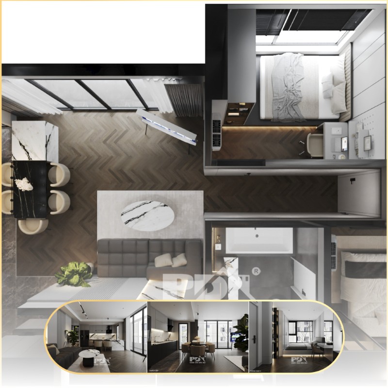 Căn hộ studio 30m2 có 1 phòng ngủ