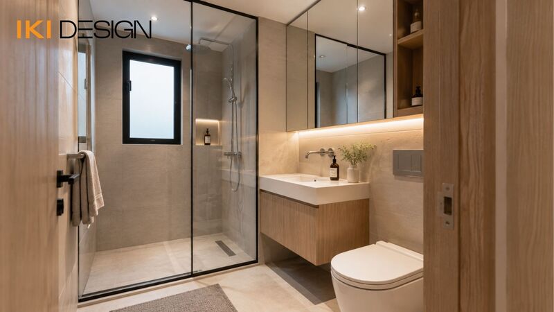 Giải pháp thiết kế khu vệ sinh chung cư 50m2 2 phòng ngủ