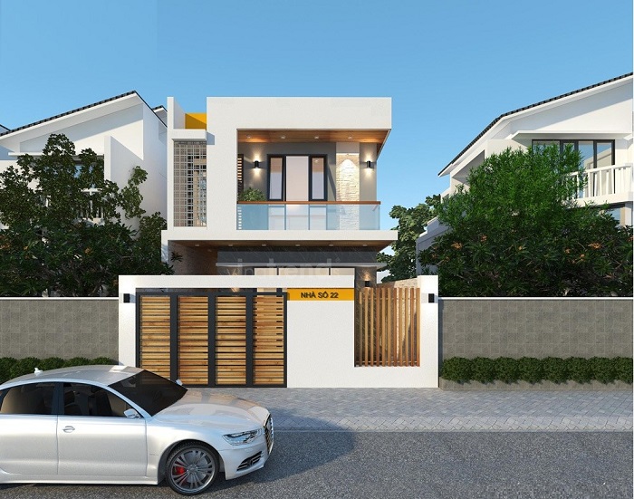 Nhà phố 2 tầng mặt tiền 7m kiến trúc sang trọng