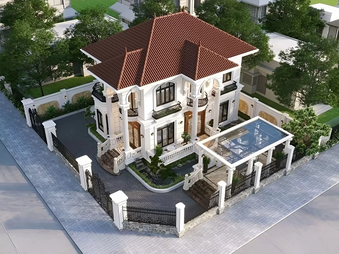 Nhà phố 2 mặt tiền phong cách tân cổ điển