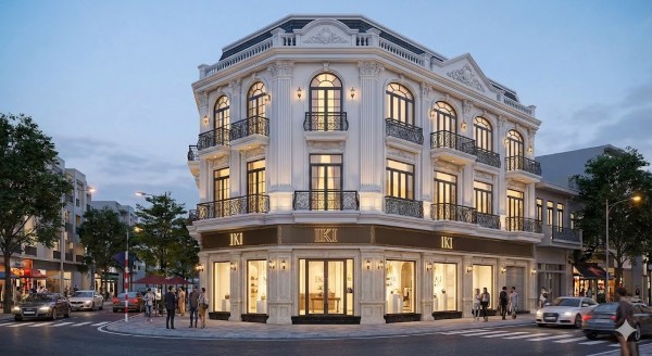 Mẫu nhà phố tân cổ điển 3 tầng kết hợp kinh doanh