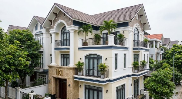 Mẫu nhà phố tân cổ điển 3 tầng mái Nhật