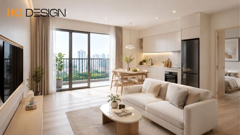 Thiết kế nội thất chung cư 1 phòng ngủ tối ưu diện tích