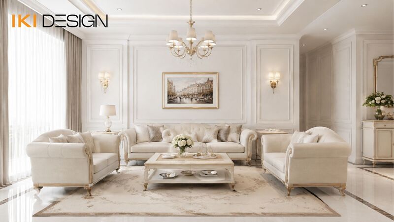 Nội thất chung cư 1 phòng ngủ phong cách Tân cổ điển