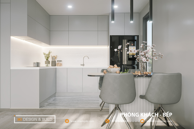 Phòng bếp căn hộ CT2 VCN Nha Trang do IKI Design thực hiện