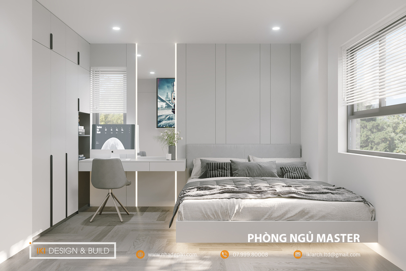 Phòng ngủ Master căn hộ CT2 VCN Nha Trang do IKI Design thực hiện