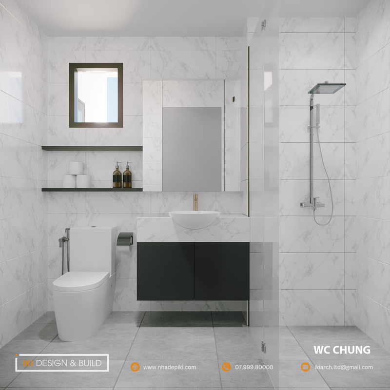 Tolet căn hộ CT2 VCN Nha Trang do IKI Design thực hiện