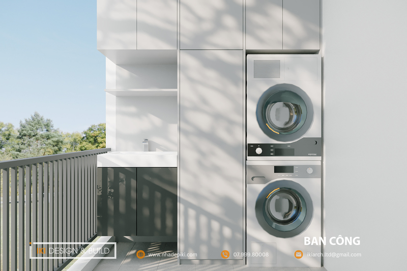 Ban công căn hộ CT2 VCN Nha Trang do IKI Design thực hiện