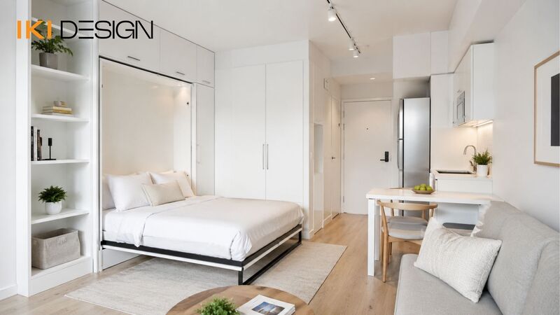 Nội thất chung cư 1 phòng ngủ dưới 35m2