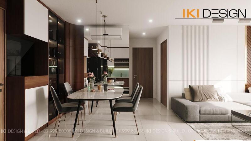 Phòng khách và bếp căn hộ chung cư 75m² Phòng khách và bếp căn hộ chung cư 75m²