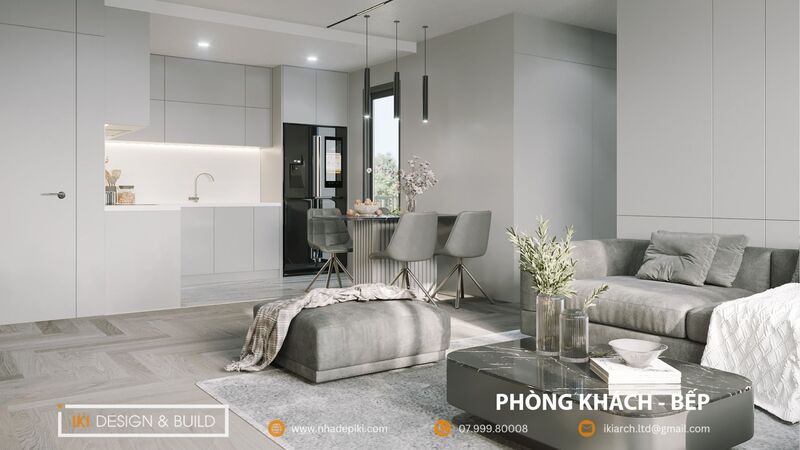 Thiết kế chung cư 2 phòng ngủ cho vợ chồng trẻ Thiết kế chung cư 2 phòng ngủ cho vợ chồng trẻ