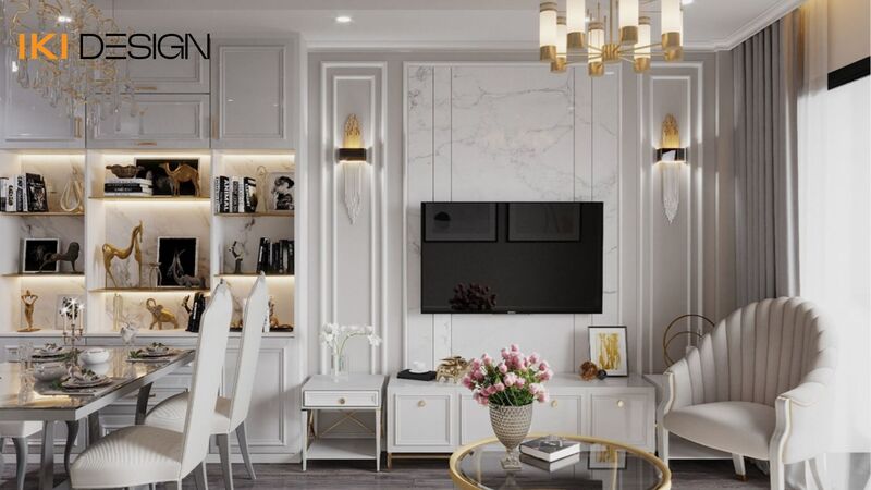 Nội thất chung cư 2 phòng ngủ phong cách Tân cổ điển