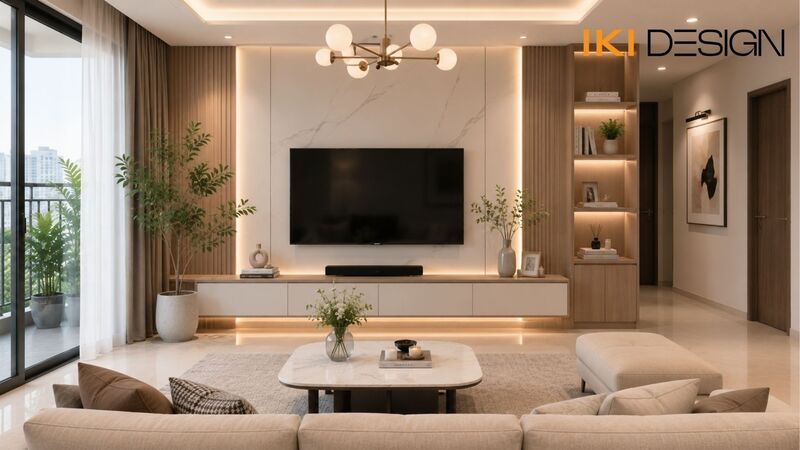 Mẫu phòng khách chung cư 80m2