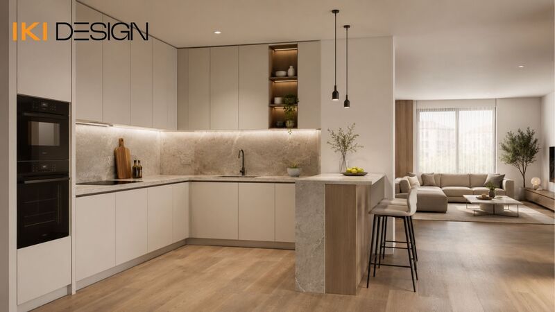 Mẫu phòng bếp chung cư 80m2