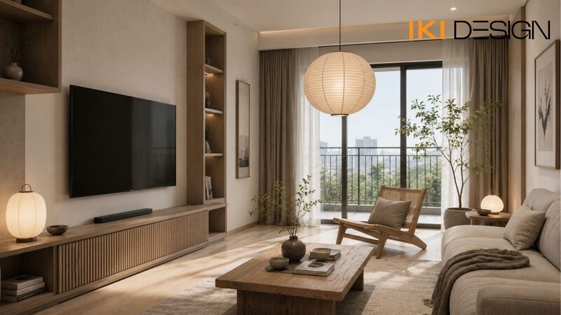 Thiết kế nội thất chung cư 80m2 phong cách Japandi