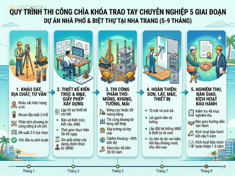 Quy trình thi công trọn gói 5 giai đoạn này sẽ giúp bạn chủ động kiểm soát toàn diện chất lượng công trình Quy trình thi công trọn gói 5 giai đoạn này sẽ giúp bạn chủ động kiểm soát toàn diện chất lượng công trình