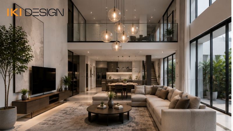 Phòng khách Duplex phong cách hiện đại Phòng khách Duplex phong cách hiện đại